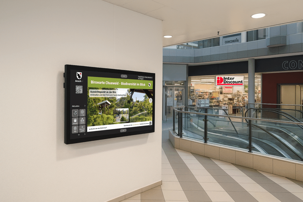 Infoboard-Display im Stadtzentrum Burgdorf