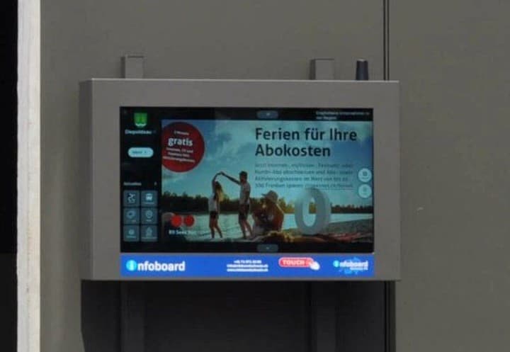 Infoboard-Standort Aussendisplay Gemeindehaus