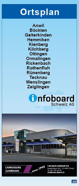 Titelblatt Ortsplan Gelterkinden