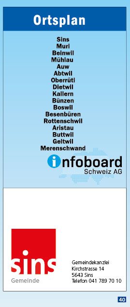 Titelblatt Ortsplan Sins
