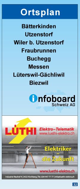 Titelblatt Ortsplan Utzenstorf